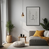 Minimalistisch paar moderne lijnkunst poster