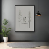 Minimalistisch paar moderne lijnkunst poster