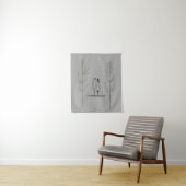 Minimalistisch paar moderne lijnkunst wandkleed (In situ)