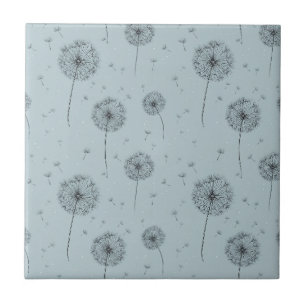 Minimalistisch Paardenbloempluizenpatroon Blauw (1 Tegeltje