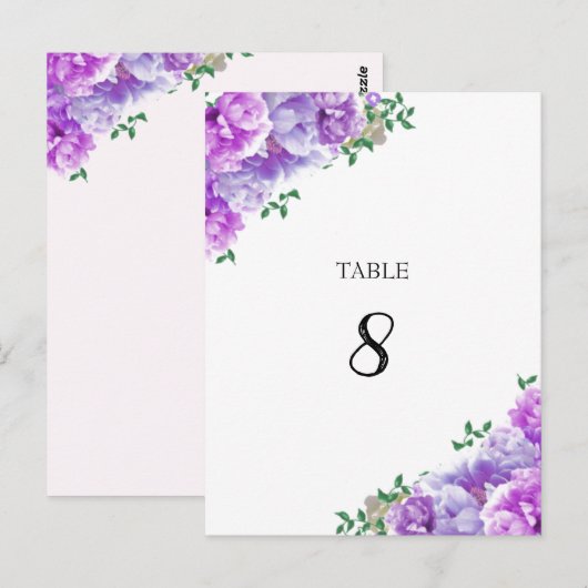 Minimalistisch Paars aantal Kaarten voor het aanta (Voorkant / Achterkant)