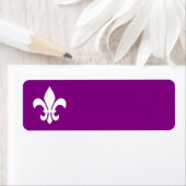 Minimalistisch Paars en Witte Fleur de Lys Etiket (Insitu)