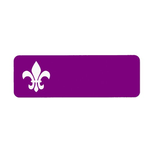 Minimalistisch Paars en Witte Fleur de Lys Etiket (Voorkant)
