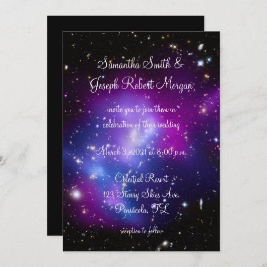 Minimalistisch Paars en zwart-wit Kaart (Voorkant / Achterkant)