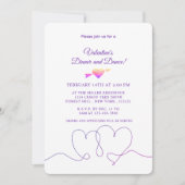 Minimalistisch Paars hart Valentijnsdag Kaart (Voorkant)