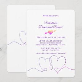 Minimalistisch Paars hart Valentijnsdag Kaart