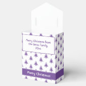 Minimalistisch Paars Iconic kerstboompatroon Bedankdoosjes (Geopend)