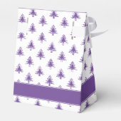 Minimalistisch Paars Iconic kerstboompatroon Bedankdoosjes (Achterkant)