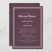 Minimalistisch Paars kassis Weddenschap Kaart (Voorkant / Achterkant)