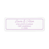 Minimalistisch Paars label voor retourzending (Voorkant)