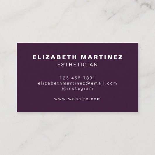 Minimalistisch Paars modern professioneel Geperson Visitekaartje (Achterkant)
