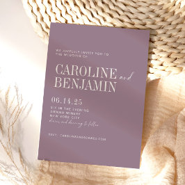 Minimalistisch Paars mosterdhuwelijk in één keer Kaart