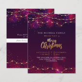 Minimalistisch Paars Neon Holly, aangepast kerstca (Voorkant / Achterkant)