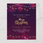 Minimalistisch Paars Neon Holly, aangepast kerstca (Voorkant)