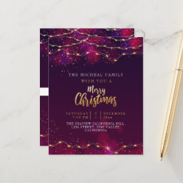 Minimalistisch Paars Neon Holly, aangepast kerstca