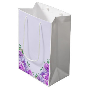 Minimalistisch Paars Peony Gift Bag Medium Cadeauzakje