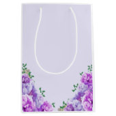 Minimalistisch Paars Peony Gift Bag Medium Cadeauzakje (Voorkant)