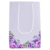 Minimalistisch Paars Peony Gift Bag Medium Cadeauzakje (Achterkant)