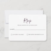 Minimalistisch Paars Plum Wedding RSVP Kaart (Voorkant)