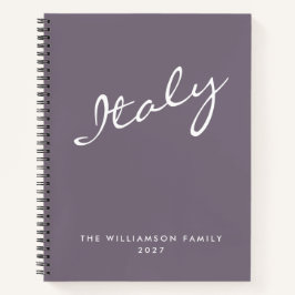 Minimalistisch Paars script, aangepast reizen Notitieboek