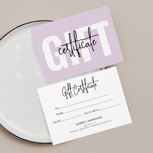 Minimalistisch Paars script Visitekaartje