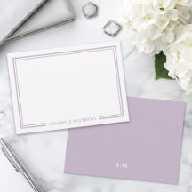 Minimalistisch Paars Twee Rand Monogram
