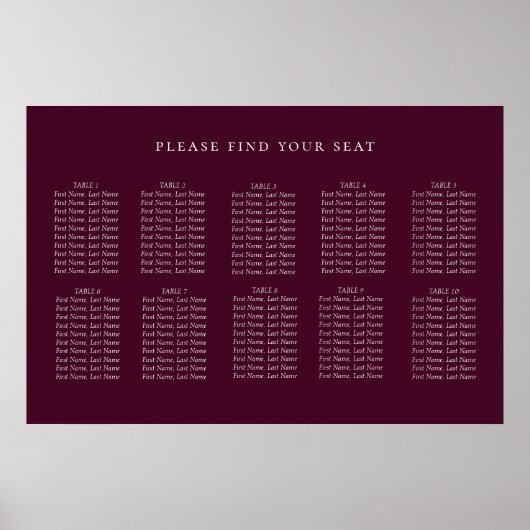 Minimalistisch Paars weddenschapskaartje met pruim Poster (Voorkant)