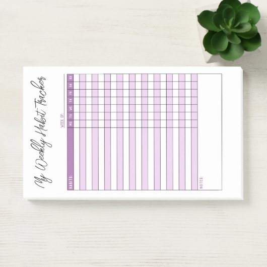 Minimalistisch Paars weekendHabitattracker Post-it® Notes (Kantoor)