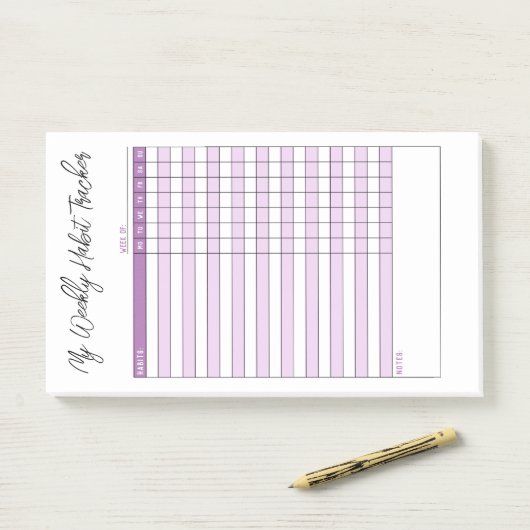 Minimalistisch Paars weekendHabitattracker Post-it® Notes (Op bureau)