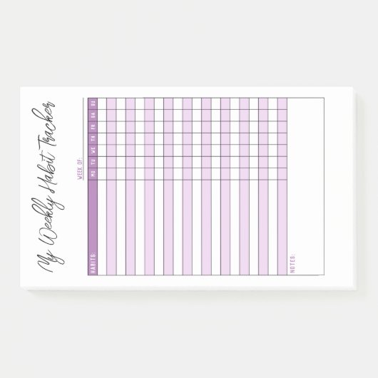 Minimalistisch Paars weekendHabitattracker Post-it® Notes (Voorkant)