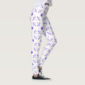 Minimalistisch Paarse bloemmotief op wit Leggings (Rechts)