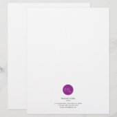Minimalistisch Paarse cirkel Monogram Letterhoofd Briefhoofd Sjabloon (Voorkant / Achterkant)