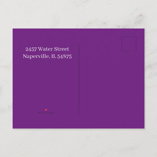 Minimalistisch Paarse en witte aangepaste Afstuder Aankondigingskaart (Achterkant)