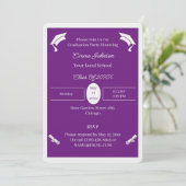 Minimalistisch Paarse en witte aangepaste Afstuder Kaart (Staand voorkant)