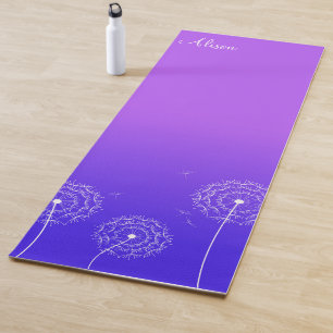 Minimalistisch Paarse en witte paardenbloem Naam S Yogamat