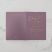 Minimalistisch Paarse goudrepetitie in het script Folie Wenskaart (Buiten Laag)
