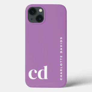 Minimalistisch Paarse monogram Case-Mate iPhone Case