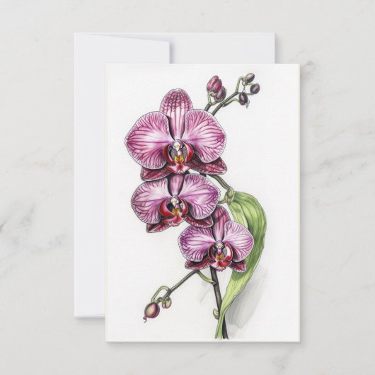Minimalistisch Paarse orchideeën Bedankkaart (Voorkant)