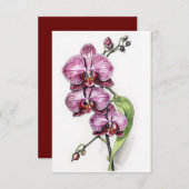 Minimalistisch Paarse orchideeën Bedankkaart (Voorkant / Achterkant)