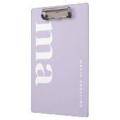 Minimalistisch Paarse School Monogram Klembord (Links)