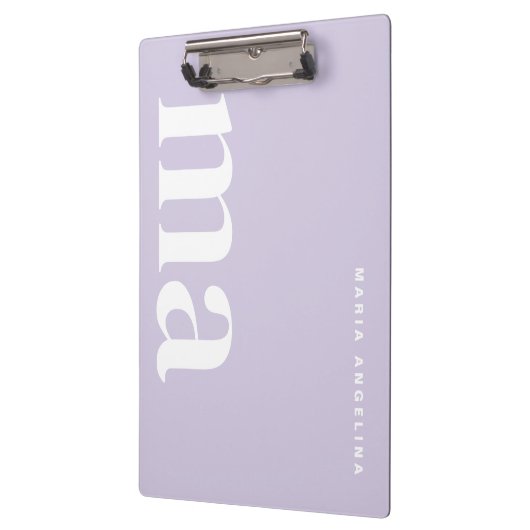 Minimalistisch Paarse School Monogram Klembord (Links)