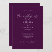 Minimalistisch Paarse uitnodiging voor weddenschap (Voorkant / Achterkant)