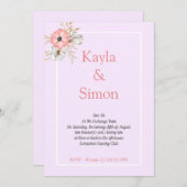 Minimalistisch Paarse Waterverf van Floral Kaart (Voorkant / Achterkant)