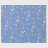 Minimalistisch Paarse Wildflower Baby shower Bloem Cadeaupapier (Vlak)