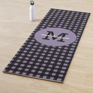 Minimalistisch Paarse zwart geruite patroon gepers Yogamat