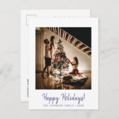 Minimalistisch Paarsste Prettige feestdagen Briefk Briefkaart (Voorkant / Achterkant)