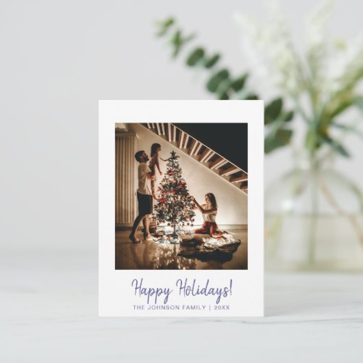 Minimalistisch Paarsste Prettige feestdagen Briefk Briefkaart (Staand voorkant)