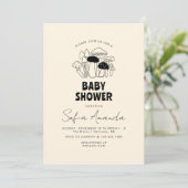 Minimalistisch paddenstoel Baby shower Kaart (Staand voorkant)