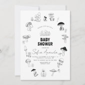 Minimalistisch paddenstoel Baby shower Kaart (Voorkant)