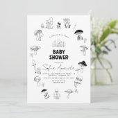 Minimalistisch paddenstoel Baby shower Kaart (Staand voorkant)